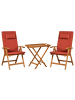 Beliani 3-tlg Bistro Set JAVA PREMIUIM in Braun/Rot