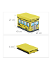 relaxdays Spielzeugkiste Schulbus in Gelb - (B)40 x (H)27 x (T)25 cm