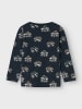 name it 2er-SET Langarmshirt mit Fahrzeug-Motiven All-Over-Print in Blau