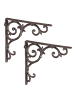 2x Regalwinkel "Barocke Ornamente" in Braun