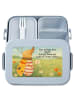 Mr. & Mrs. Panda Bento Box Nachtfalter Fähnchen Design mit Spruch in Blau Pastell