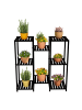 relaxdays Blumenregal in Schwarz - (B)80 x (H)81 x (T)28,5 cm