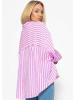 SASSYCLASSY Oversize Musselin Bluse mit hellen Streifen in Rosa