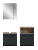 ebuy24 Badmöbelset Ice (3-teilig) Schwarz 135 x 30 cm