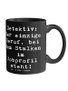 Mr. & Mrs. Panda Tasse Spruch Detektiv Beruf mit Spruch in Schwarz