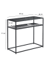 FineBuy Konsolentisch in Schwarz / Glas / 80x40x77