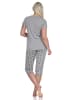 NORMANN Capri Pyjama Schlafanzug Sternen - 74768 in grau