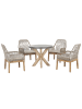 Beliani 5-tlg Gartentisch Set OLBIA in Grau/Beige/Braun
