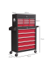 HOMCOM Werkzeugwagen-76L x 33B x 75H cm-Rot
