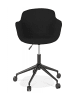 KADIMA DESIGN Bürostuhl mit Armlehnen aus Metall und Stoff | Modernes Design in Schwarz