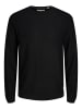 Jack & Jones Dünner Langarm Strickpullover Basic Sweater Meliert JCOBERG in Schwarz