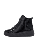 rieker Sneaker Montante aus Leder Crashlack Schwarz
