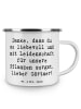 Mr. & Mrs. Panda Camping Emaille Tasse Spruch Lieber Gärtner mit... in Weiß