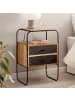 FineBuy Nachttisch in Braun / Akazie / 40x30x60