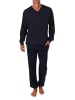 NORMANN Langarm Schlafanzug Pyjama Bündchen print in marine