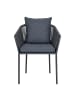 home24 Gartenstuhl Salerno 4er-Set in Schwarz / Grau