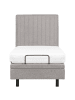 Beliani Einzelbett CASTELLAN in Grau - (W) 90 x (H) 120 x (L) 216 cm