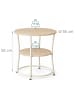 relaxdays Beistelltisch in Natur/ Creme - (H)55 x ø 55 cm