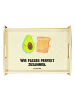 Mr. & Mrs. Panda Servierplatte Avocado Toast mit Spruch in Gelb Pastell