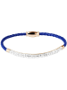 Adeliás Damen Armband – Lederarmband aus Leder mit Strass Steinchen 19 cm in blau