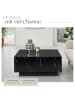 tectake Beistelltisch Inkl. Bodenschoner, Belastbarkeit 45 kg, 80 x 80 x 35 cm