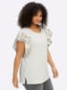 sheego Halbarmshirt in ecru-royalblau