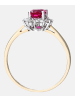 Diamant L'éternel Cluster-Ring aus 375 Gelbgold mit Diamant mit Rubin