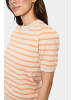 SAINT TROPEZ Strickpullover MilaSZ Gerade Passform in Fog Orange Stripe