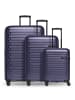 Pactastic Collection 04 THE THREE SET + 4 Rollen Kofferset 3-teilig mit Dehnfalte in purple-metallic