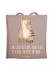 Mr. & Mrs. Panda Tote Bag Haustiere pflegen mit Spruch in Braun Pastell