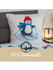 Traumschloss Comfort Flanell Bettwäsche - Penguins - Pinguine und Eisbär im Winterland, Schneeflocken in blau