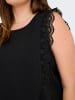 ONLY Carmakoma Legeres Blusen Top mit Spitze Ärmellos Schößchen Design in Schwarz