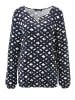 Aniston SELECTED Langarmshirt in marine-türkis-wollweiß-petrol-hellblau