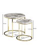 KADIMA DESIGN Beistelltisch 2er-Set | Marmor-Optik, Weiß/Gold, Edel in Weiß