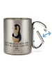 Mr. & Mrs. Panda Edelstahltasse Pinguin Diät mit Spruch in Silber