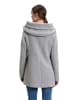 AMBER & JUNE Kurzmantel mit Kapuze in Light Grey Melange