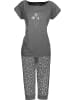 REDBEST Single-Jersey Schlafanzug in grau meliert
