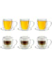 Creano 6er Set Thermo-Tasse "Doppelwandtasse" mit Untersetzer  - 250ml Glas