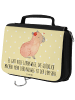 Mr. & Mrs. Panda Make-Up Tasche Capybara Blume mit Spruch in Gelb Pastell
