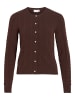 Vila Klassische Strickjacke Zopfmuster Rundhals in Kaba-Braun