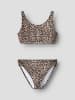 name it Bustier Bikini-Set Nkfzanimal Bademode in mole