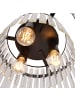 ZMH Deckenleuchte in Schwarz 3-flammige E27 Kristall Modern Wohnzimmerlampe