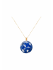 Gemshine Halskette mit Anhänger vollfacettierter Lapis Lazuli in gold coloured