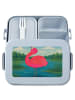 Mr. & Mrs. Panda Lunchbox Flamingo Stolz Design ohne Spruch in Blau Pastell