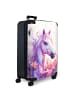 NoBoringSuitCases Suitcase, Koffer, Reisekoffer Pferd rosa weiß