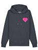 wat? Apparel Sweatshirt Pink Heart in India Ink Grey