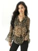 Aniston SELECTED Chiffonbluse in beige-schwarz-camel-gold
