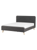 Beliani Doppelbett RENNES II in Grau/Braun - (W) 173 x (H) 110 x (L) 220 cm