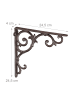 relaxdays 4 x Regalwinkel "Barocke Ornamente" in Braun