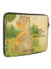 Mr. & Mrs. Panda Laptop Tasche Otter Bauch Design mit Spruch in Weiß